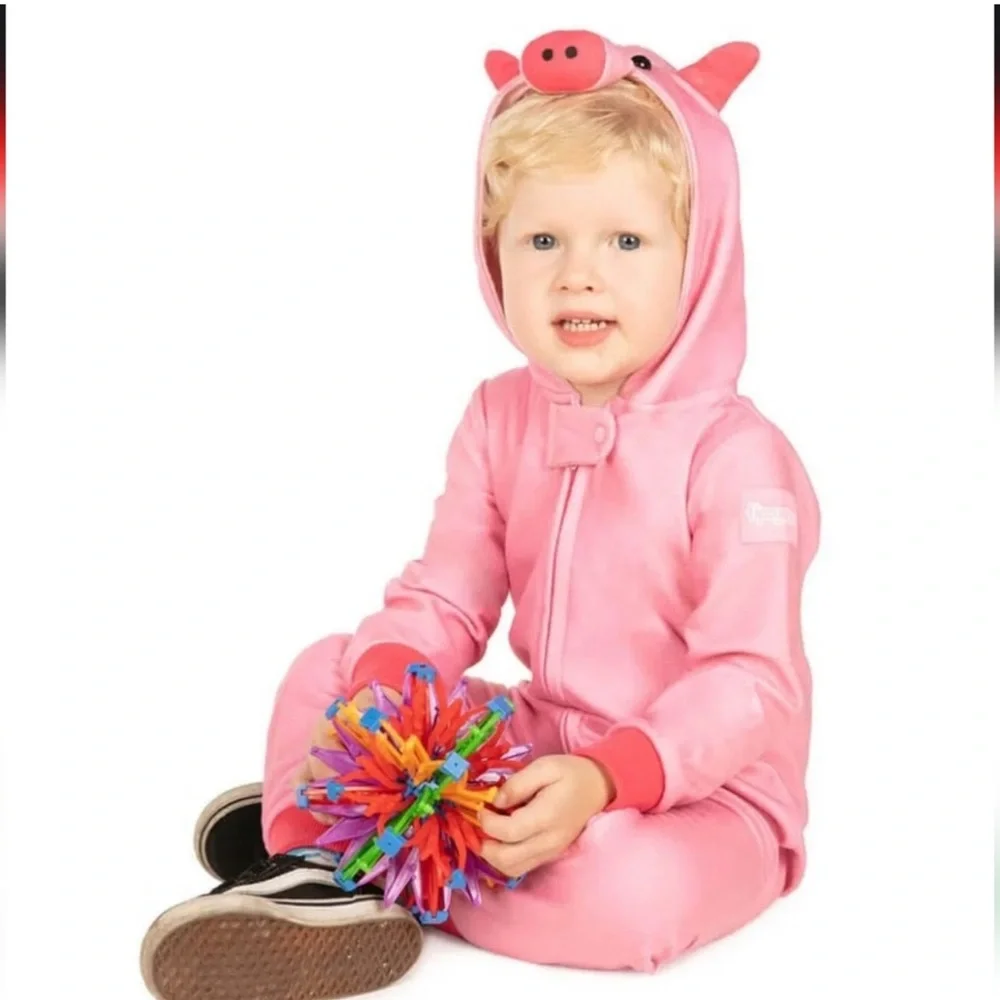 Tipsy Elves Cute Pink Baby Pig Playsuit with Hood for Toddlers NWT